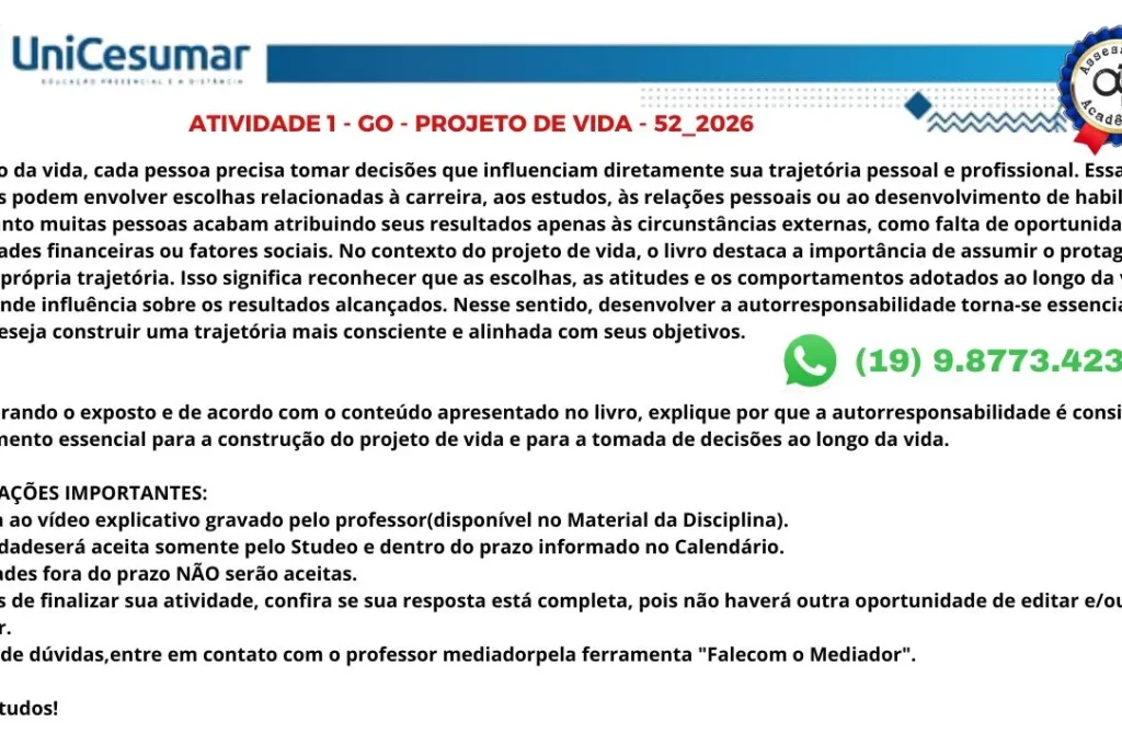 Ao longo da vida, cada pessoa precisa tomar decisões que influenciam diretamente sua trajetória pessoal e profissional. Essas
