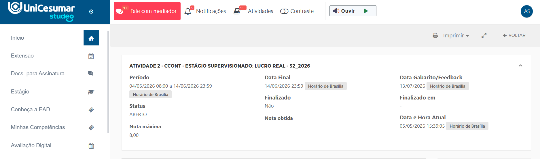 ESTÁGIO SUPERVISIONADO: LUCRO REAL