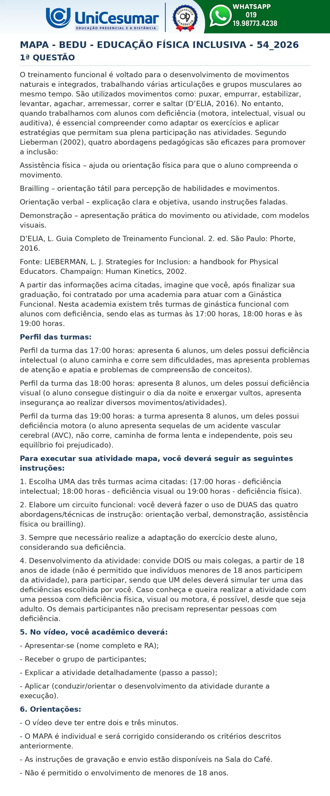 MAPA EDUCAÇÃO FÍSICA INCLUSIVA